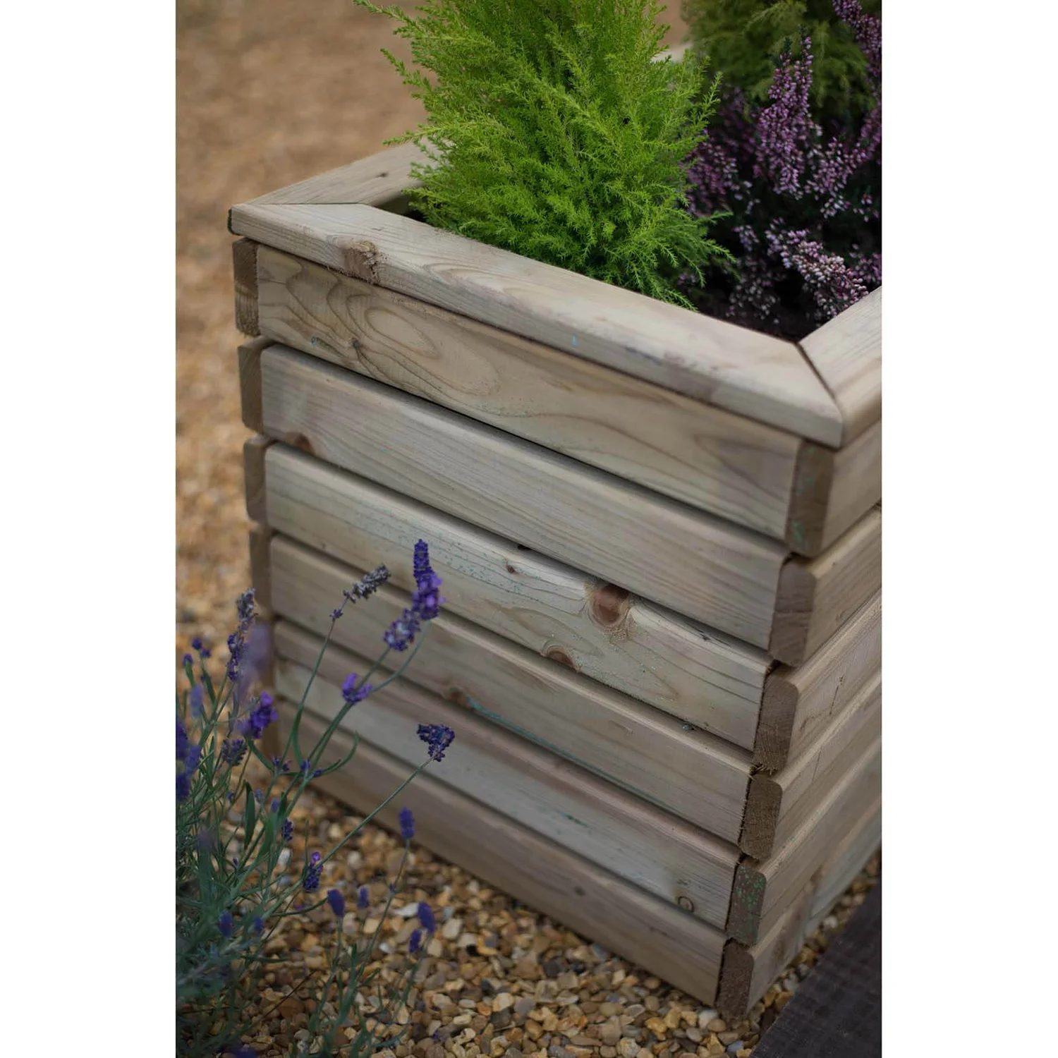 Forest Garden Wooden Linear Double Planter 5 Forest Garden Wooden Linear Double Planter - Image 5