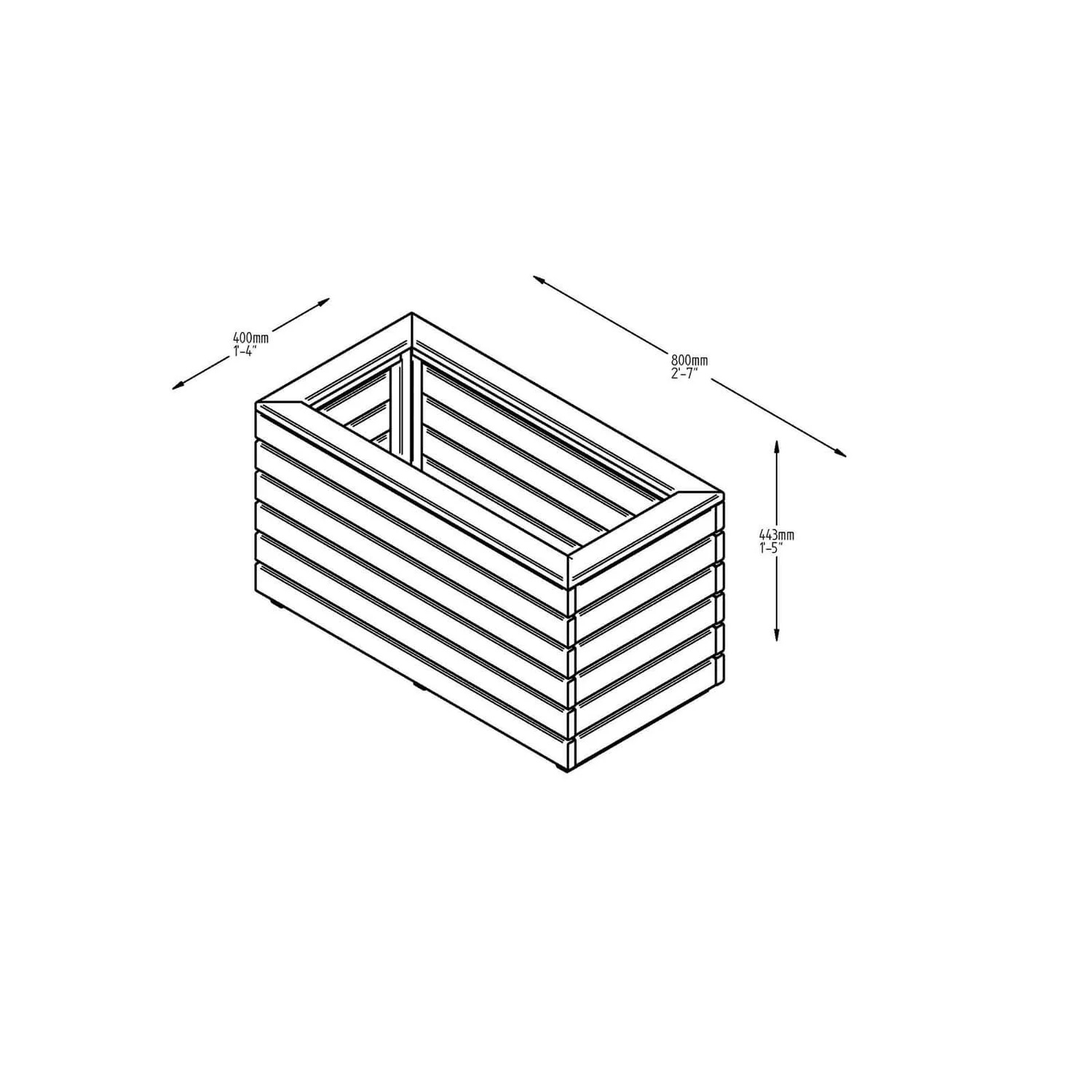 Forest Garden Wooden Linear Double Planter 7 Forest Garden Wooden Linear Double Planter - Image 7