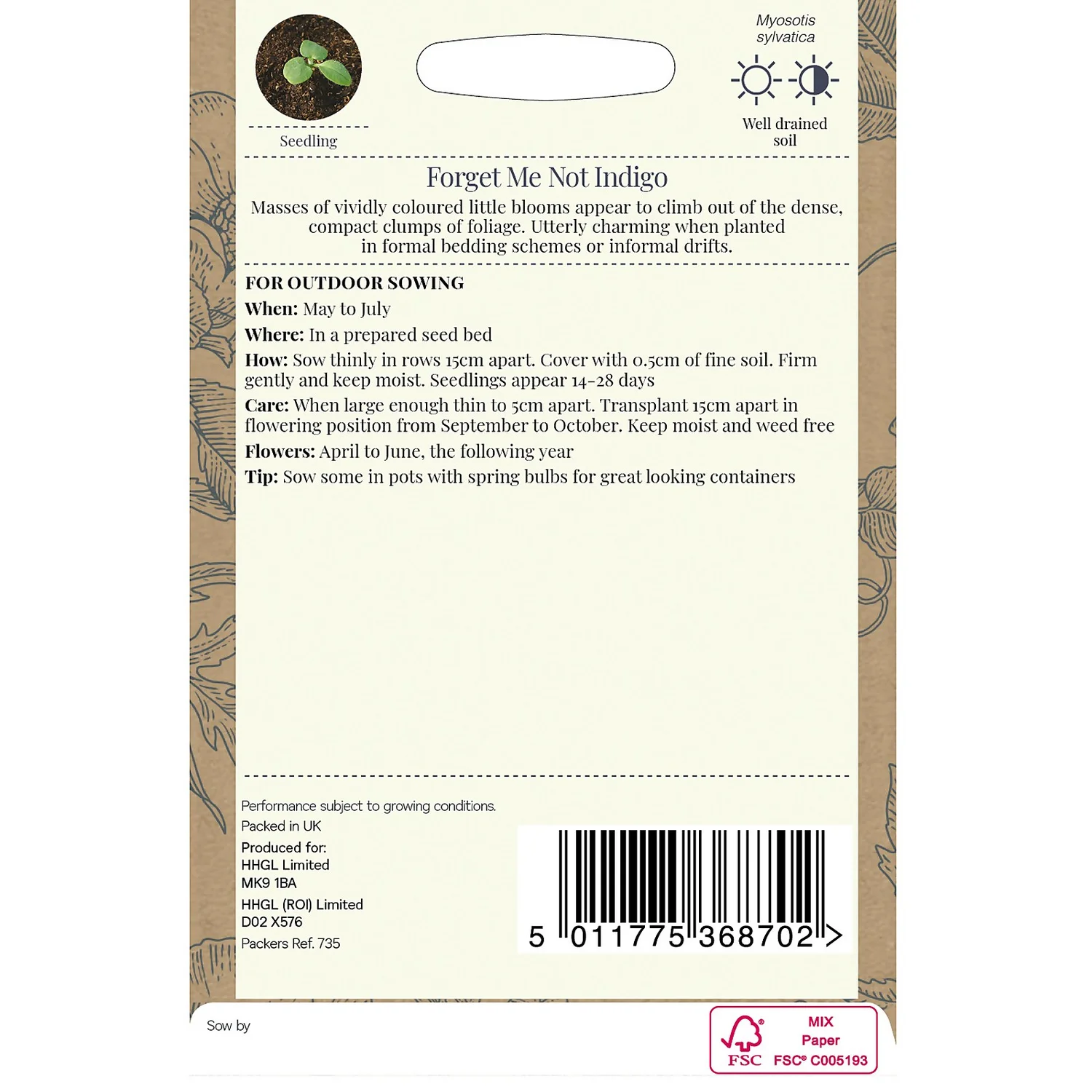 Country Living Forget Me Not Indigo Seeds 2 Country Living Forget Me Not Indigo Seeds - Image 2