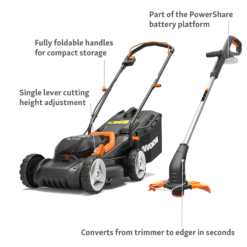 WORX 40V WG927E Cordless Lawn Mower & Trimmer Twin Pack - 34cm -The Green Bulbs Sales 13280772 9464944645645159