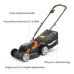 Worx 40V WG779E.2 Cordless Lawn Mower - 34cm -The Green Bulbs Sales 13326411 1834944645706683
