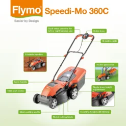 Flymo 1500W Speedi Mo 360C Electric Lawn Mower - 36cm 7 Flymo 1500W Speedi Mo 360C Electric Lawn Mower - 36cm -The Green Bulbs Sales 13524783 1144936626085281