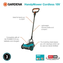 GARDENA 18V HandyMower Cordless Lawn Mower - 22cm -The Green Bulbs Sales 13524837 2024958391525054