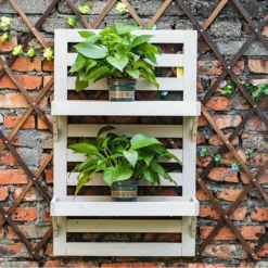 Homebase Indoor/Outdoor Wooden Plant Shelves -The Green Bulbs Sales 13950433 5435013038858076